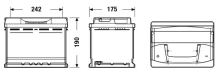 EXIDE Autobatérie EXCEL 12V 62Ah 540A, 242x175x190mm, ĽAVÁ (1)
