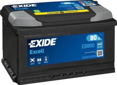 EXIDE Autobatérie EXCEL 12V 80Ah 640A, 315x175x190mm