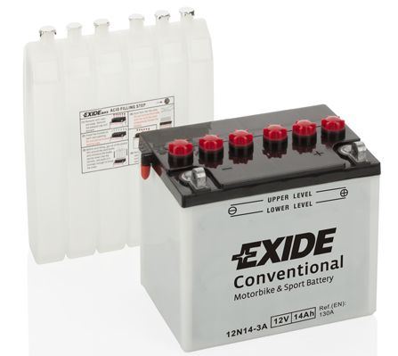 EXIDE Motobaterie Conventional 12V 24Ah 220A, 184x124x175mm, nabité, náplň v balení