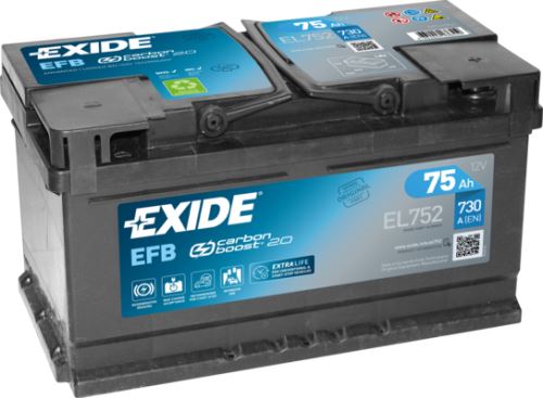 EXIDE Autobaterie Start-Stop EFB 12V 75Ah 730A, 315x175x175mm