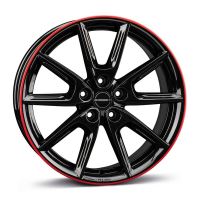 Alu disk Borbet LX19 8x19, 5x112, 66.5, ET40 black glossy rim red