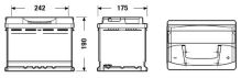 EXIDE Autobatérie EXCEL 12V 62Ah 540A, 242x175x190mm (1)
