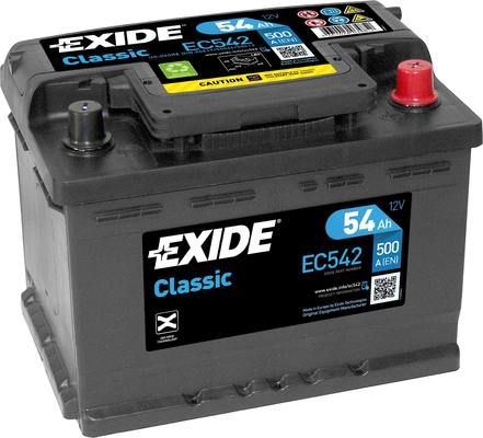 EXIDE Autobatérie CLASSIC 12V 54Ah 500A, 242x175x175mm