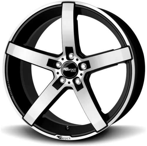 Alu disk Brock B35 8x18, 5x112, 66.6, ET45 Schwarz Matt Voll-Poliert (SMVP)