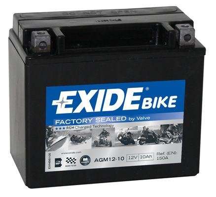 EXIDE Motobatéria AGM 12V 10Ah 150A, 150x87x130mm, naliate, nabité, uzavreté