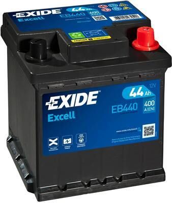 EXIDE Autobatérie EXCEL 12V 44Ah 400A, 175x175x190mm