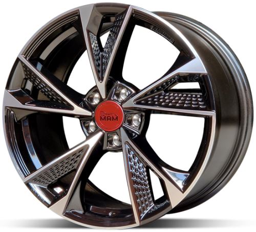 Alu disk MAM RS6 BFP 7x16 5x114 ET38 čierny leštený