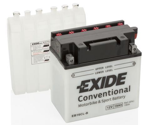 EXIDE Motobatéria Conventional 12V 19Ah 190A, 175x100x175mm, nabité, antisulf., náplň v balení