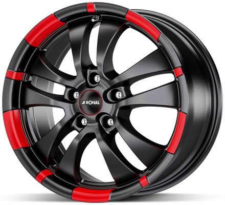 Alu disk Ronal R59 JBM RR 7,5x17 5x120 ET45 černo červený