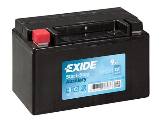 EXIDE Autobatérie prídavná Štart-Stop AGM 12V 9Ah 120A, 150x90x105mm