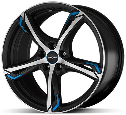 Alu disk Ronal R62 Blue 7,5 x18 5x108 ET50 čierny leštený modrý