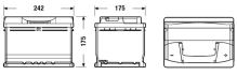 EXIDE Autobatérie EXCEL 12V 60Ah 540A, 242x175x175mm (1)