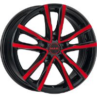 Alu disk MAK MILANO 8x18, 5x108, 72, ET45 BLACK AND RED