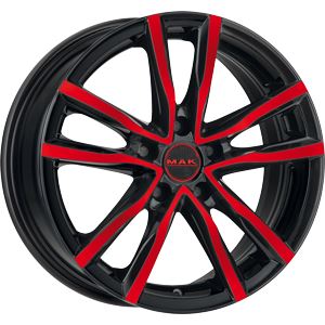 Alu disk MAK MILANO 6.5x16, 5x108, 72, ET45 BLACK AND RED