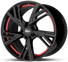 Alu disk MAM RS5 BPRI 8x18 5x114 ET45 čierny lesklý červený