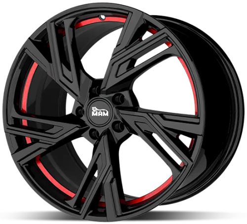 Alu disk MAM RS5 BPRI 7,5x17 5x120 ET35 černý lesklý červený