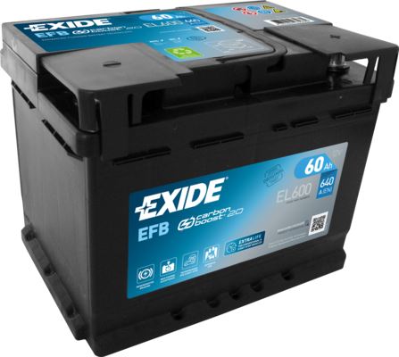 EXIDE Autobaterie Start-Stop EFB 12V 60Ah 520A, 242x175x190mm