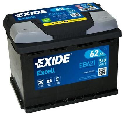 EXIDE Autobatérie EXCEL 12V 62Ah 540A, 242x175x190mm, ĽAVÁ