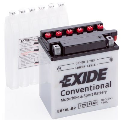 EXIDE Motobatérie Conventional 12V 11Ah 130A, 135x90x145mm, nabité, antisulf., náplň v balení