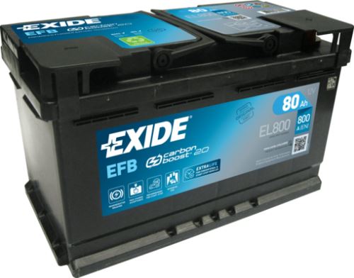 EXIDE Autobatérie Štart-Stop EFB 12V 80Ah 720A, 315x175x190mm