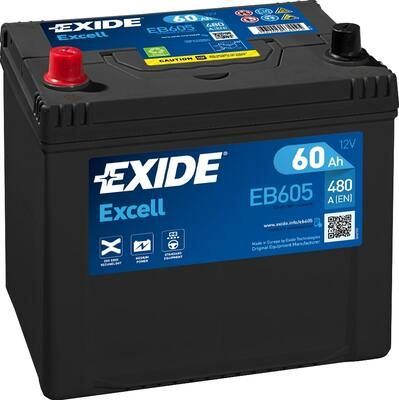EXIDE Autobatérie EXCEL 12V 60Ah 390A, 230x173x222mm, ĽAVÁ