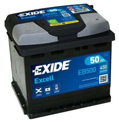 EXIDE Autobaterie EXCEL 12V 50Ah 450A, 207x175x190mm