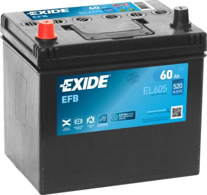 EXIDE Autobatérie Štart-Stop EFB 12V 60Ah 520A, 230x173x222mm Ľavá