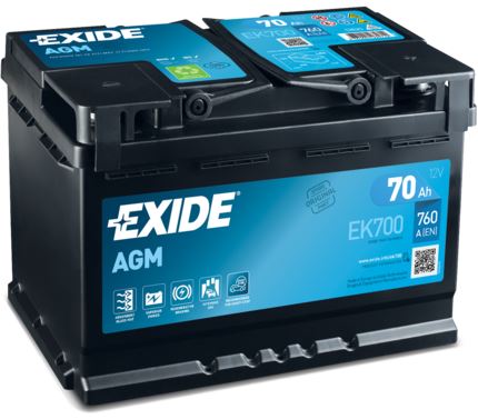 Autobatérie EXIDE Start-Stop AGM 12V 70Ah 760A