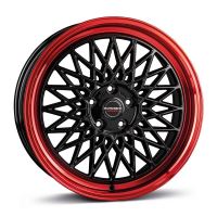 Alu disk Borbet B 8x18, 5x112, 66.5, ET45 black rim red