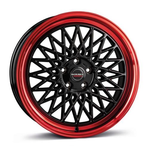 Alu disk Borbet B 7x17, 4x108, 65.1, ET20 black rim red