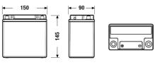 EXIDE Autobatérie prídavná Štart-Stop AGM 12V 15Ah 200A, 150x90x145mm (1)
