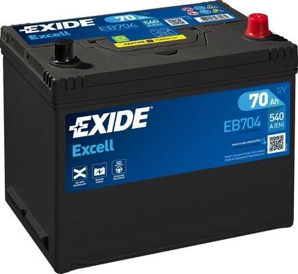 EXIDE Autobaterie EXCEL 12V 70Ah 540A, 272x173x222mm