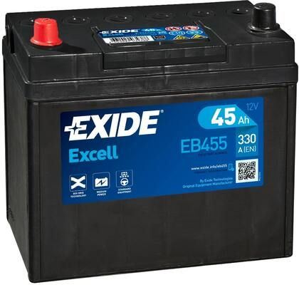 EXIDE Autobatérie EXCEL 12V 45Ah 330A, 237x127x227mm, ĽAVÁ