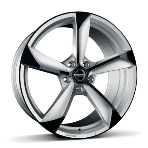 Alu disk Borbet S 8.5x19, 5x112, 72.5, ET45 silver black glossy