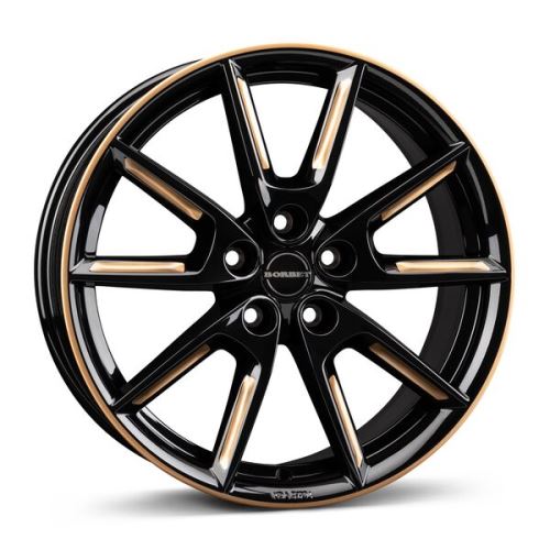 Alu disk Borbet LX18 8x18, 5x112, 66.6, ET48 black glossy rim red