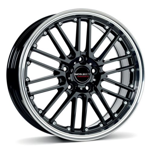 Alu disk Borbet CW 2 7x17, 4x108, 65.1, ET20 black rim polished