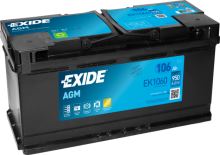EXIDE Autobatérie Štart-Stop AGM 12V 106Ah 950A, 190x175x392mm EXIDE Autobatérie Štart-Stop AGM 12V 106Ah 950A, 190x175x392mm