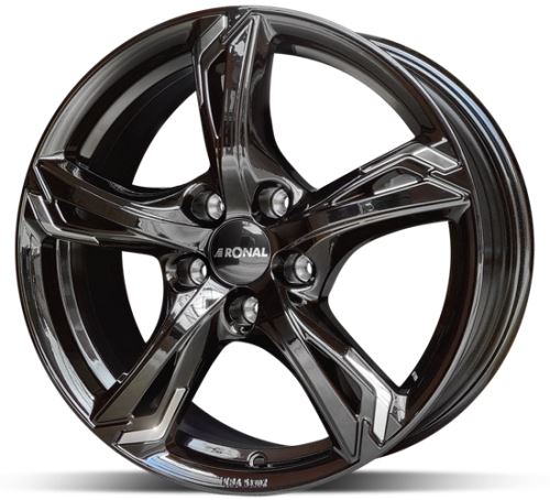 Alu disk Ronal R62 JB Chrome 7,5 x18 5x108 ET50 čierny lesklý chrómový