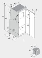 Vstavaná kompresorová chladnička Vitrifrigo SLIM90 12/24V 82L, externá chladiaca jednotka (5)