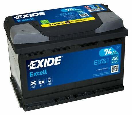 EXIDE Autobatérie EXCEL 12V 74Ah 680A, 278x175x190mm, ĽAVÁ