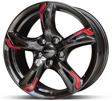 Alu disk Ronal R62 JB Red 8x19 5x112 ET50 čierny lesklý červený