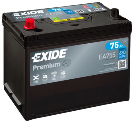EXIDE Autobatérie PREMIUM 12V 75Ah 630A, 272x173x222mm, ĽAVÁ