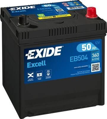 EXIDE Autobaterie EXCEL 12V 50Ah 360A, 200x173x222mm