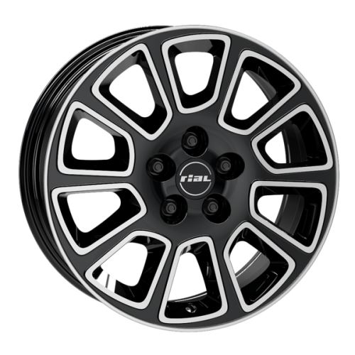 Alu disk RIAL Transporte 6x15, 5x112, 66.6, ET30 diamant-schwarz frontpoliert