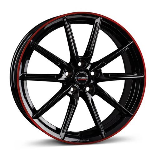 Alu disk Borbet LX18 8x18, 5x114,3, 72.5, ET48 black glossy rim red