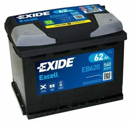 EXIDE Autobatérie EXCEL 12V 62Ah 540A, 242x175x190mm