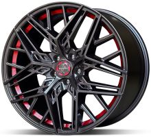 Alu disk Keskin KT25 BPRI 8,5x19 5x114 ET45 čierny lesklý červený