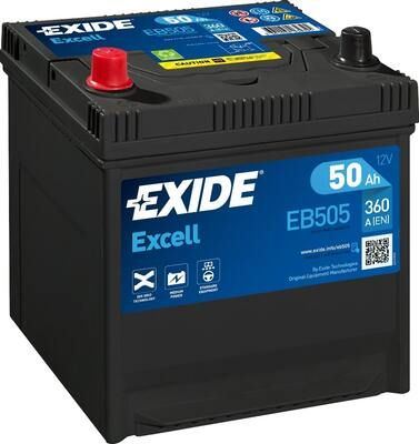 EXIDE Autobatérie EXCEL 12V 50Ah 360A, 200x173x222mm, ĽAVÁ