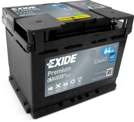 Autobaterie PREMIUM 12V 64Ah 640A, 242x175x190mm