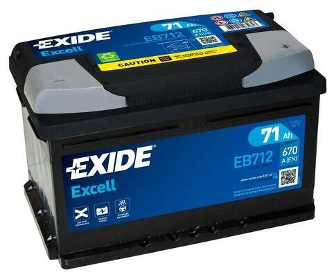 EXIDE Autobatérie EXCEL 12V 71Ah 670A, 278x175x175mm